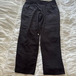 Zara Basic Black Elastic Waist Drawstring Jogger Dress Pants Size medium